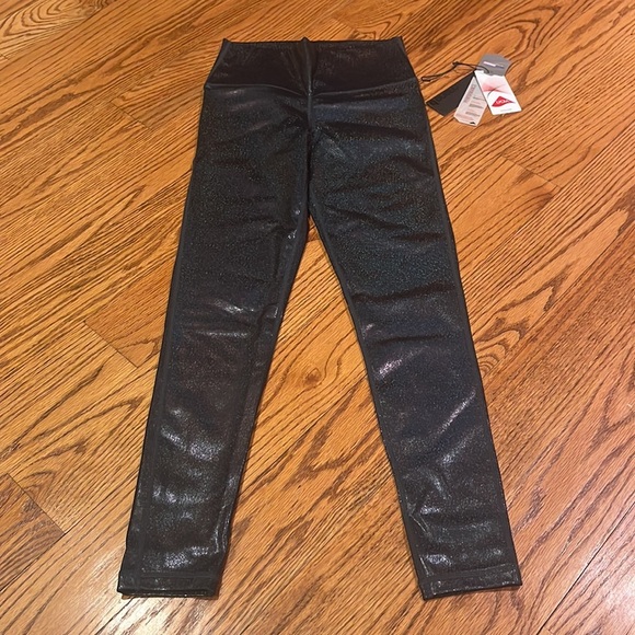 NWT Mono b Woman’s Blue Sparkle Spandex Leggings Size S - Picture 2 of 6